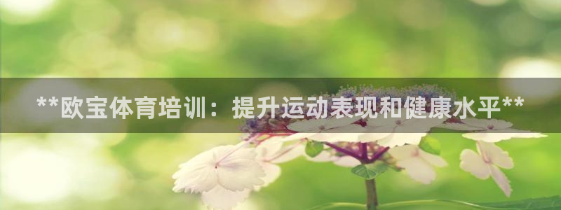 焦点平台娱乐：**欧宝体育培训：提升运动表现和健康水