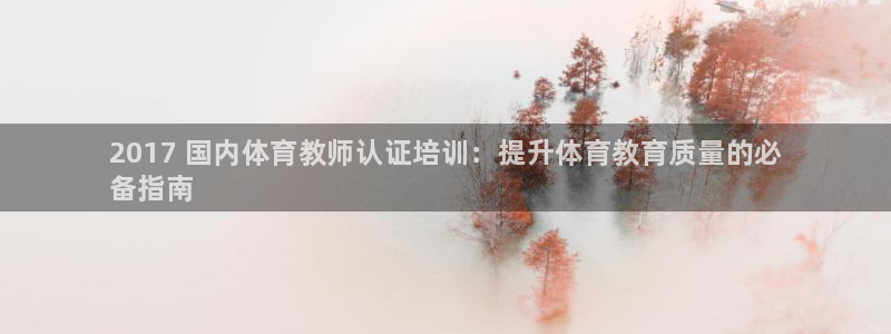 焦点娱乐平台章7O777：2017 国内体育教师认证培训：提