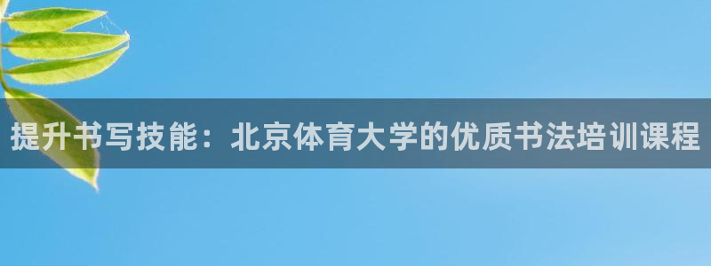 焦点平台娱乐：提升书写技能：北京体育大学的优质书法培训课程